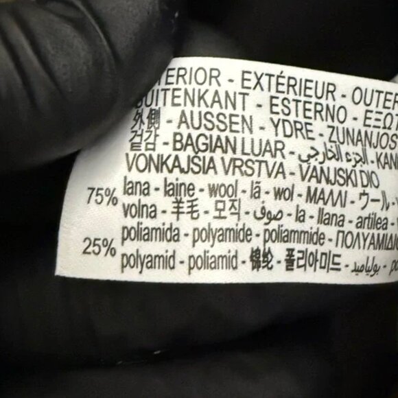 NWT Zara Monteco Wool Double-Breasted Long Coat with Gray Collar/ Olive Green M - Picture 10 of 16